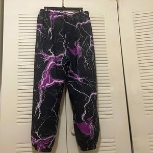 Plus lightning print elastic waist sweatpants